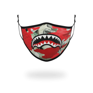 ADULT MONEY CAMO (RED) FORM-FITTING FACE MASK