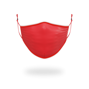 ADULT VERTICAL SHARK (RED) FORM-FITTING FACE MASK