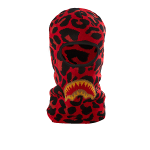RED LEOPARD GOLD SHARK MOUTH SKI MASK