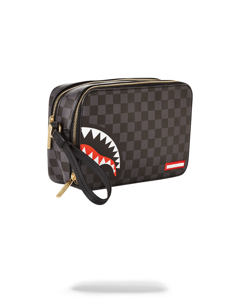 SHARKS IN PARIS (BLACK CHECKERED EDITION) TOILETRY AKA MONEY BAGS - Image 2