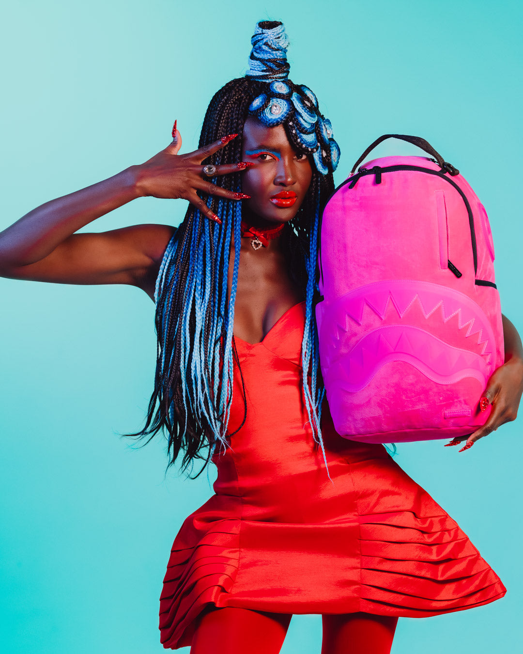 SHINOBI SHARKS IN PARIS BACKPACK (HOT PINK) - Image 4