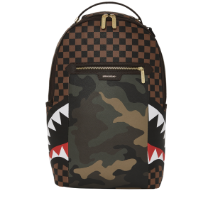 EXTERIOR GOLD ZIP POCKET SHARKS IN PARIS BACKPACK (DLXV)