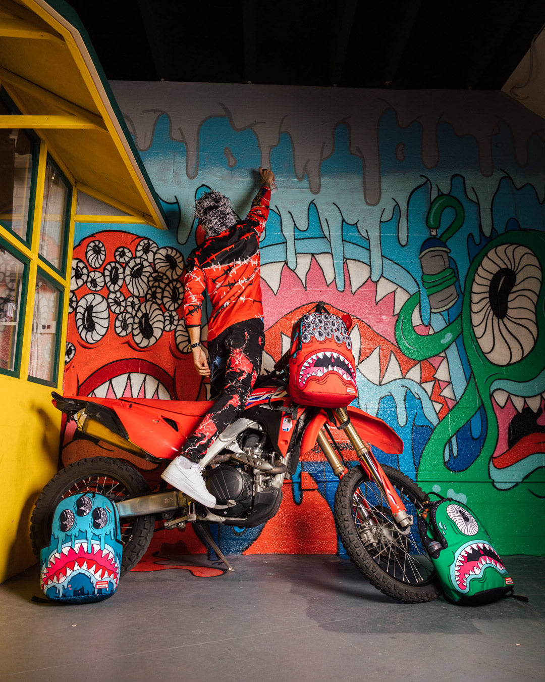 JORGE RODRIGUEZ THE ARTIST COLLAB DRIPS SHARKS BACKPACK - Image 12