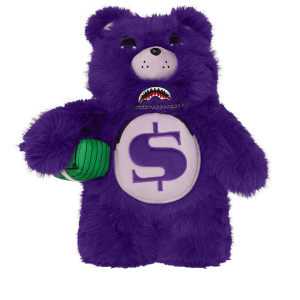 FURZILLA SHARK (PURP) MONEYBEAR BACKPACK