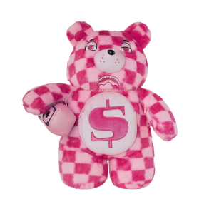 FURZILLA SHARK (PINK CHECK) MONEYBEAR BACKPACK