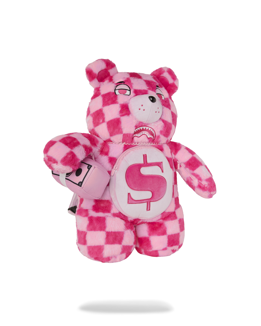 FURZILLA SHARK (PINK CHECK) MONEYBEAR BACKPACK - Image 5