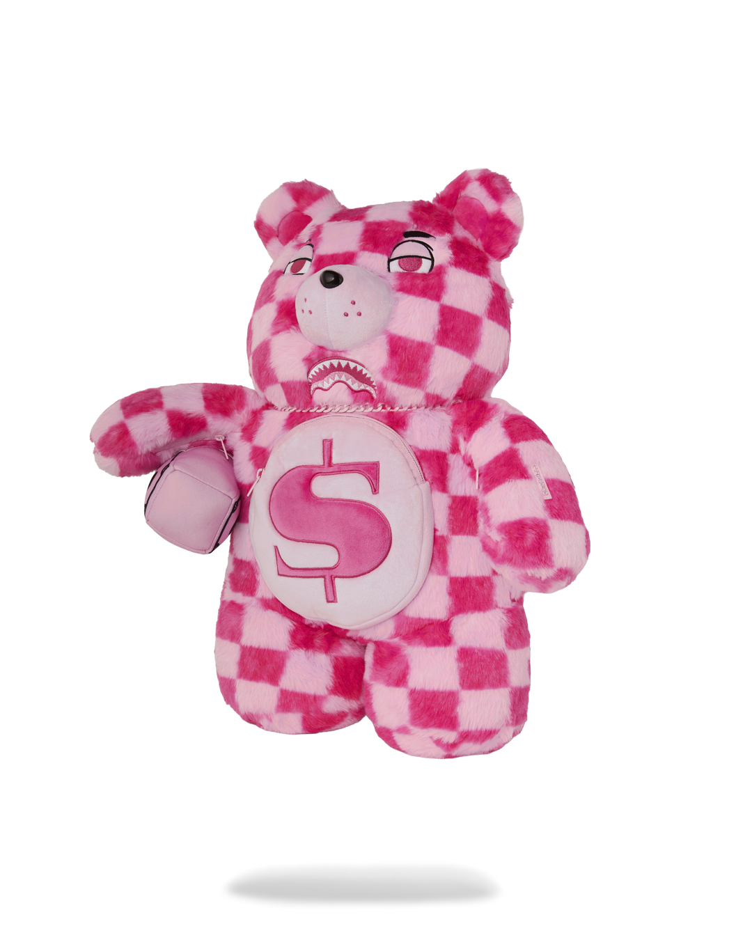 FURZILLA SHARK (PINK CHECK) MONEYBEAR BACKPACK - Image 3