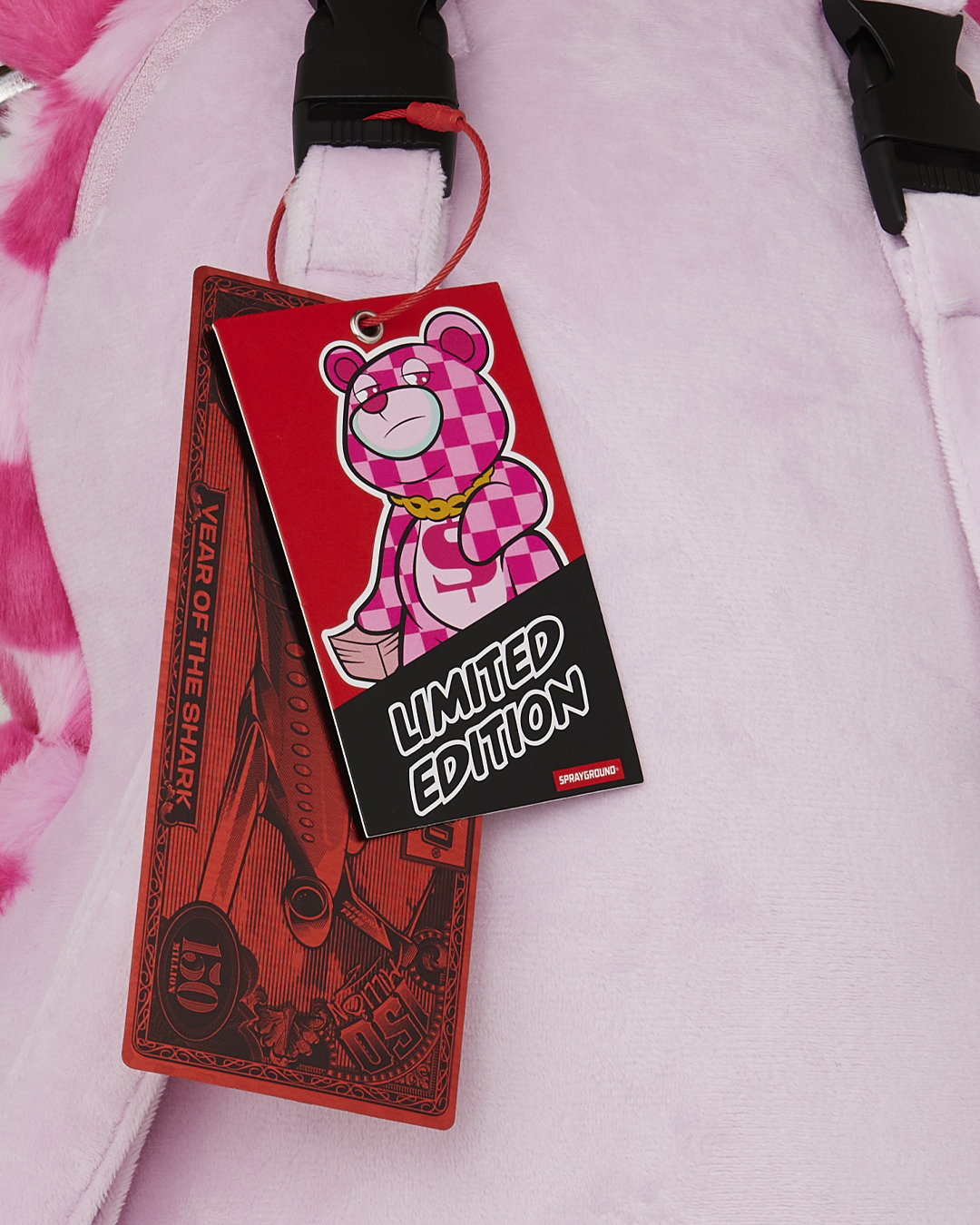 FURZILLA SHARK (PINK CHECK) MONEYBEAR BACKPACK - Image 12