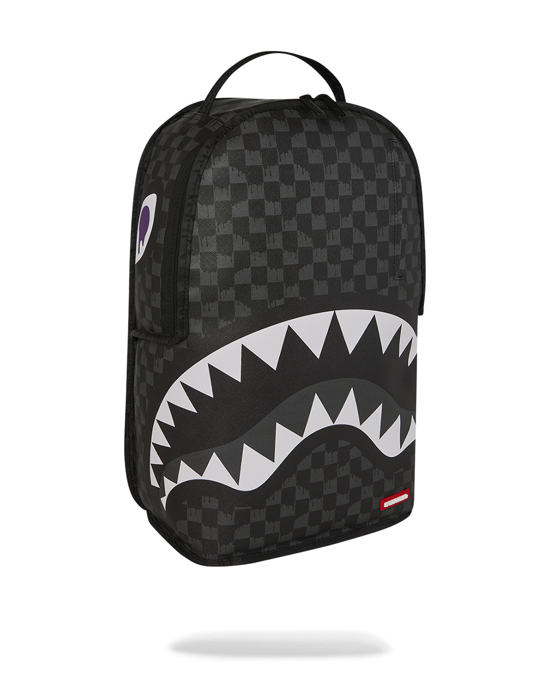 REVERSE MODE - PURPLE VELOUR TO BLACK CHECK BACKPACK - Image 4