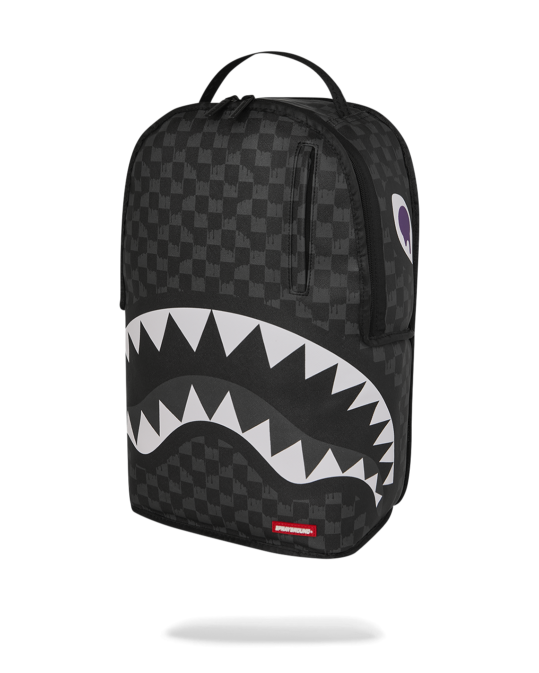 REVERSE MODE - PURPLE VELOUR TO BLACK CHECK BACKPACK - Image 8