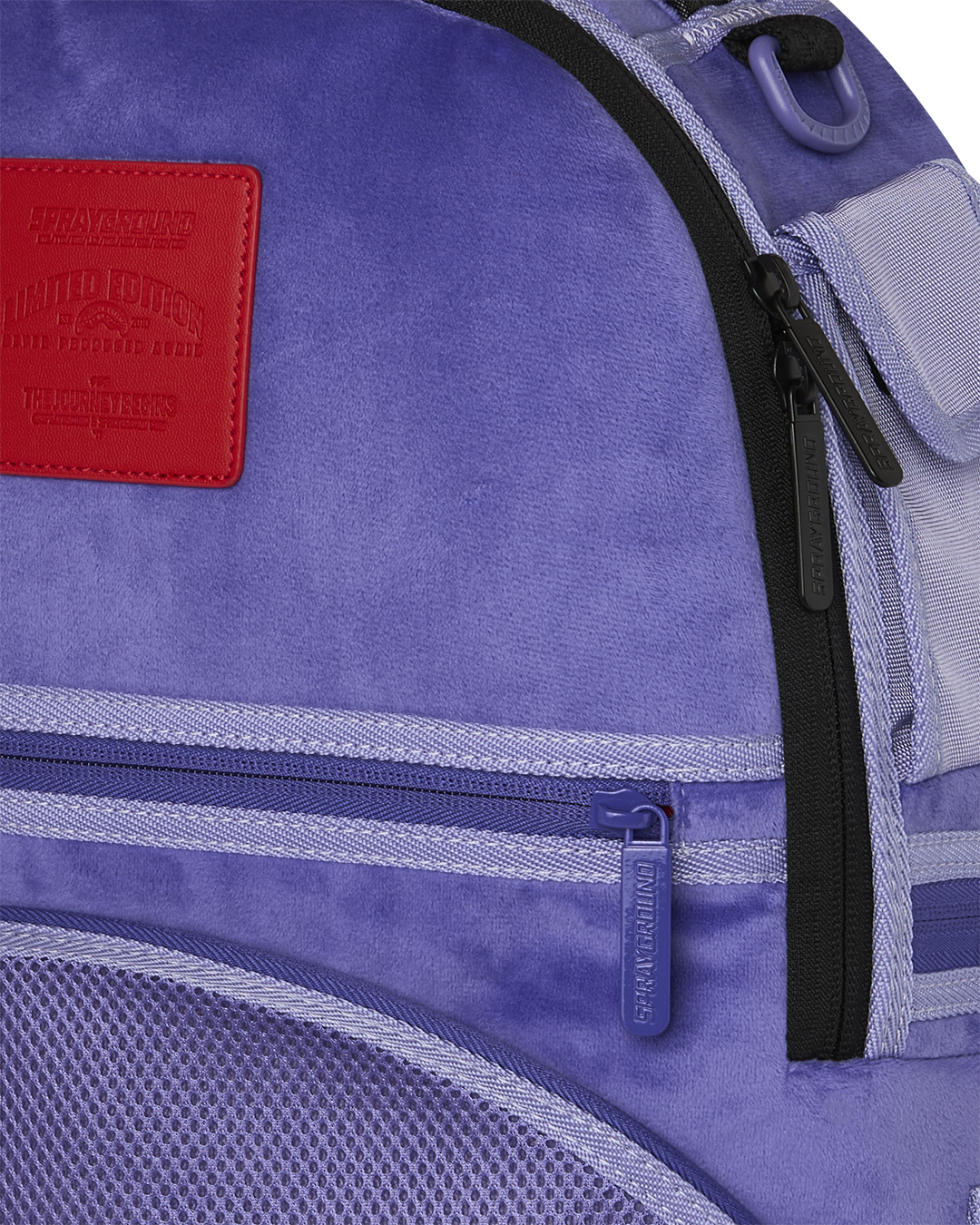 REVERSE MODE - PURPLE VELOUR TO BLACK CHECK BACKPACK - Image 12