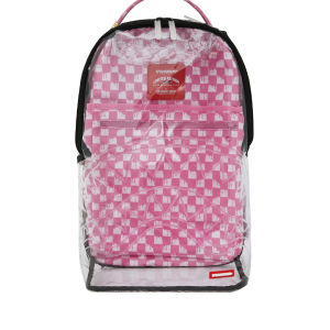 CLEAR DLX BACKPACK - CHECKED OUT (PINK DRIP)