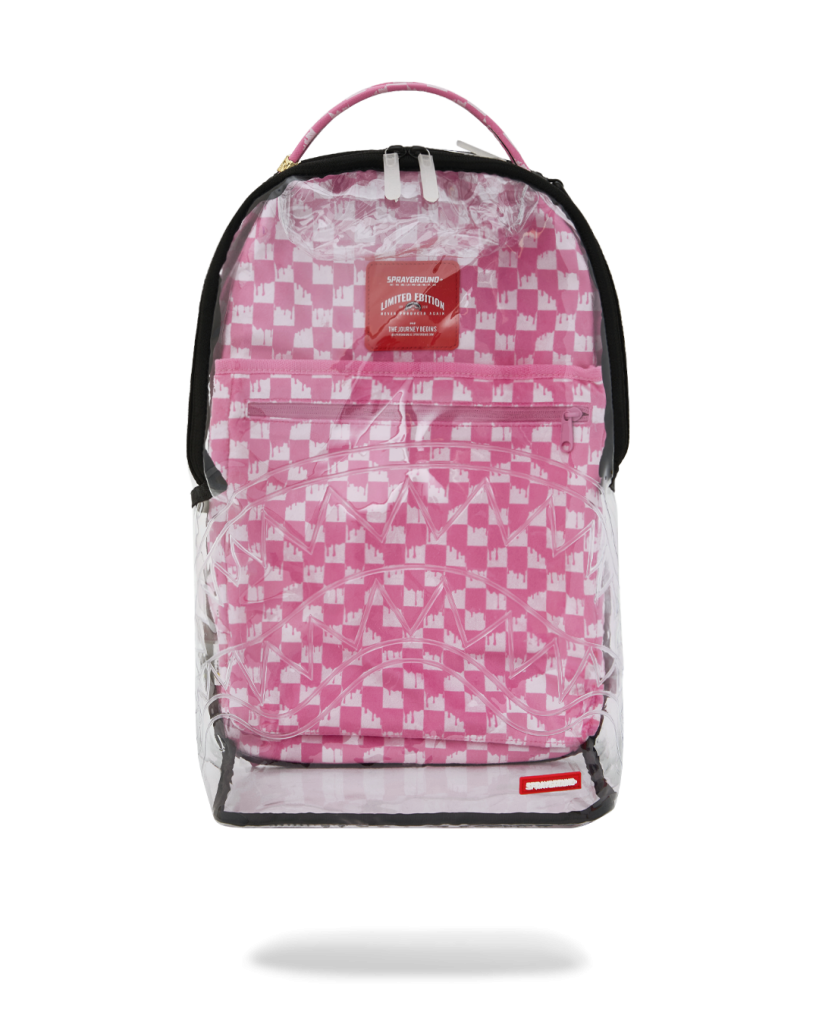 CLEAR DLX BACKPACK - CHECKED OUT (PINK DRIP)