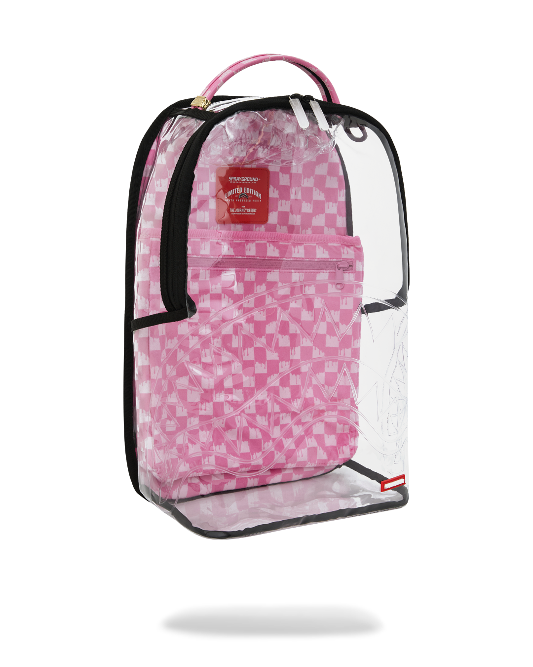 CLEAR DLX BACKPACK - CHECKED OUT (PINK DRIP) - Image 3