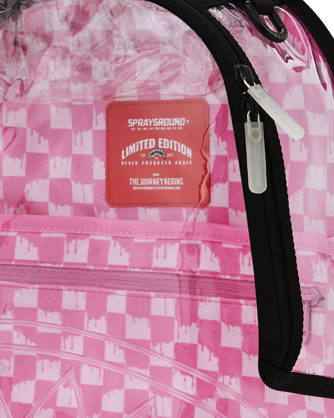 CLEAR DLX BACKPACK - CHECKED OUT (PINK DRIP) - Image 11