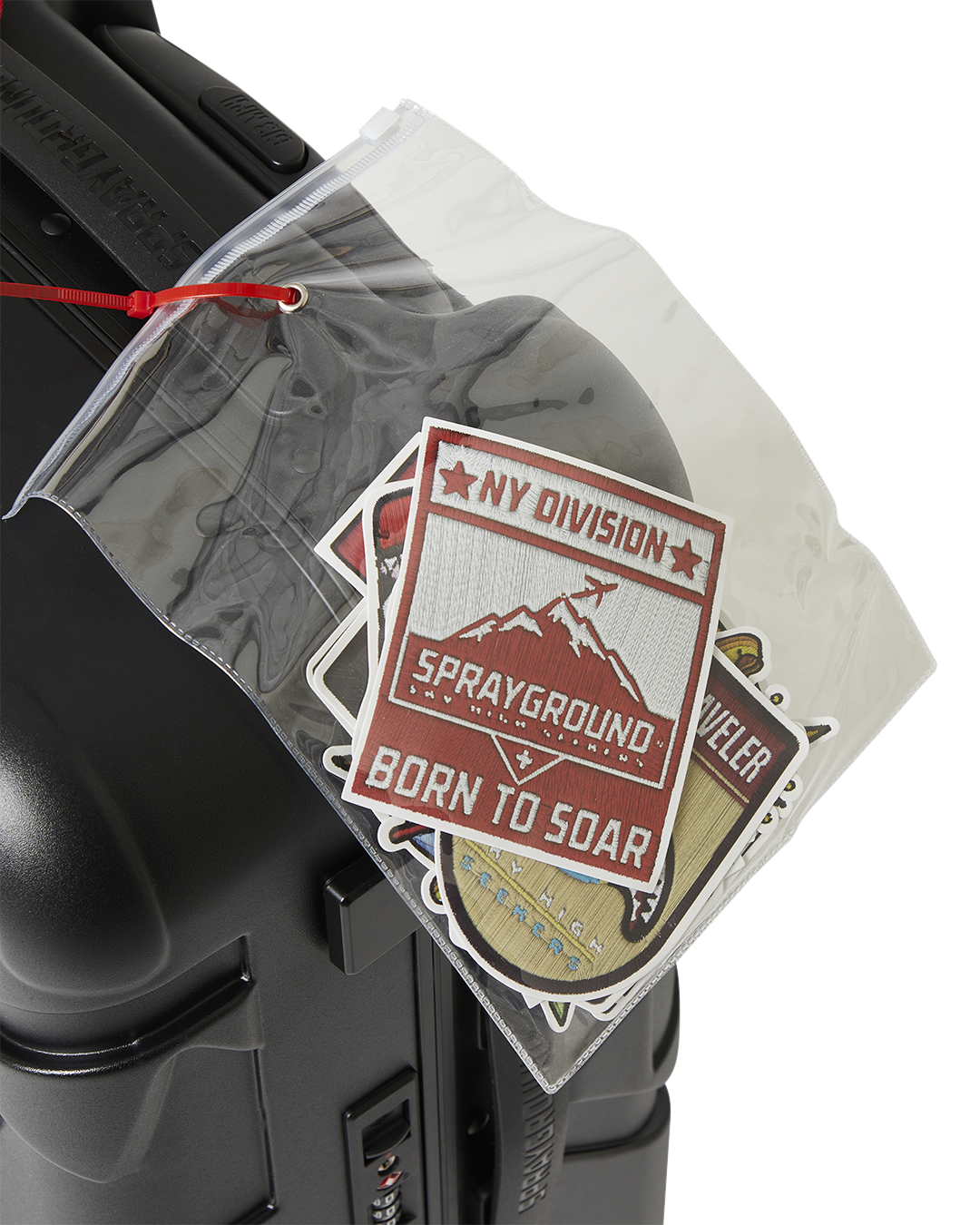 THE JOURNEY BEGINS SHARKITECTURE CARRY-ON LUGGAGE BLACK WITH EXTRA STICKERS - Image 10