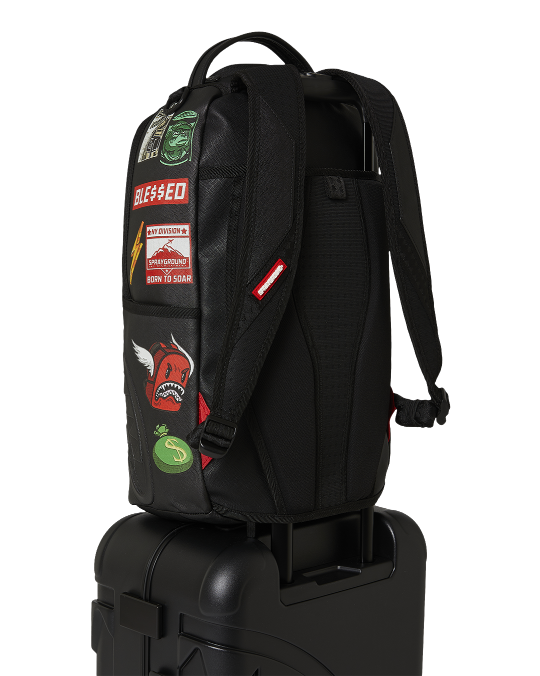 THE JOURNEY BEGINS SHARKITECTURE CARRY-ON LUGGAGE BLACK WITH EXTRA STICKERS - Image 15