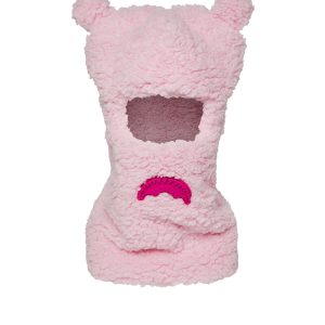 PINK FLEECE BEAR EARS SKI MASK