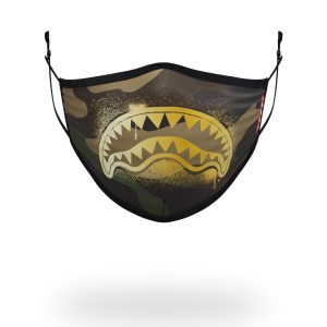 ADULT CAMO GOLD SHARK FORM FITTING FACE MASK