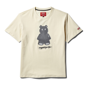 SHORT SLEEVE GRAPHIC MONEY BEAR T-SHIRT (APRICOT)