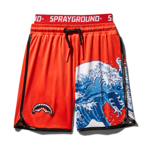 KIDS JAPAN WAVE SWIM TRUNKS (RED)